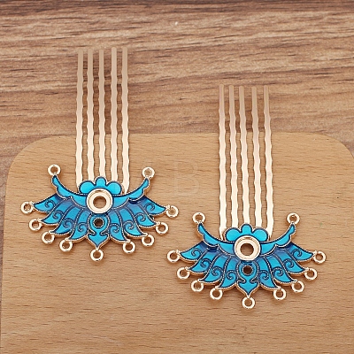 Flower Alloy Enamel Hair Stick Finding PW-WG19BAE-05-1