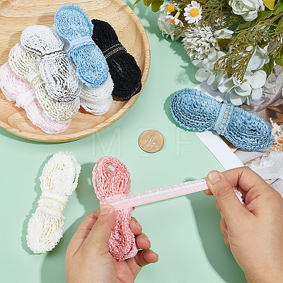 10 Colors Polyester Elastic Stretch Lace Trim OCOR-PH0008-01-1