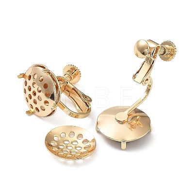 Brass Clip-on Earring Setting KK-Q785-14G-1