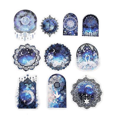 Moon Waterproof PET Stickers Set DIY-G120-03A-1