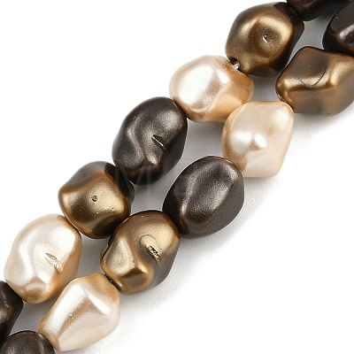Electroplated Shell Pearl Beads Strands BSHE-H113-05G-1