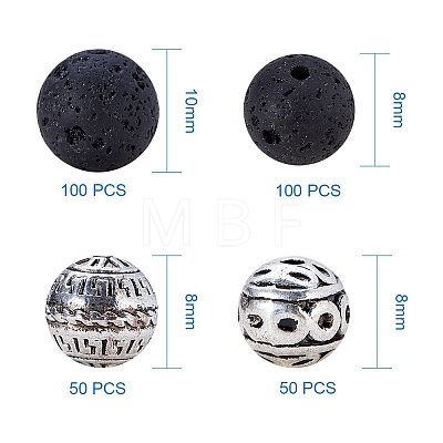   200PCS Natural Lava Rock Beads DIY-PH0014-01-1