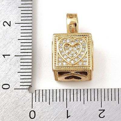 Brass Micro Pave Cubic Zirconia Pendants KK-F919-10G-1