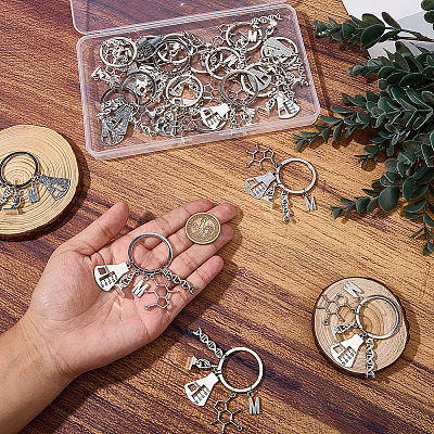 20Pcs Alloy Chemistry Theme Keychains KEYC-SC00036-1