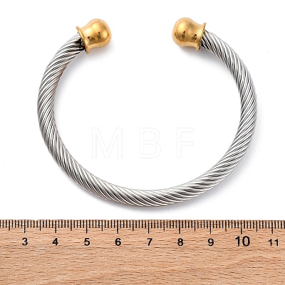 304 Stainless Steel Cuff Bangles BJEW-P310-17GP-1