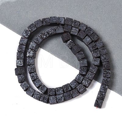 Frosted Natural Lava Rock Beads Strands G-E618-06-1