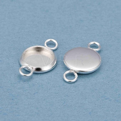 201 Stainless Steel Cabochon Connector Settings STAS-F191-15S-A-1