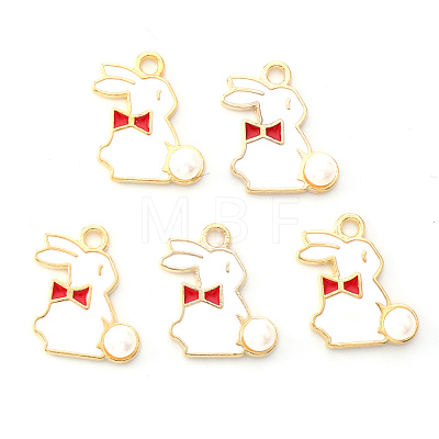 Light Gold Plated Alloy Enamel Pendants ENAM-R136-23B-1