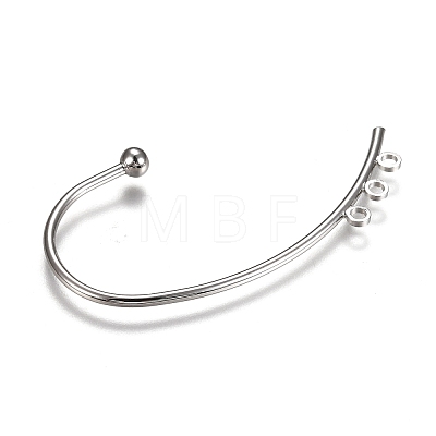 Brass No Ear Hole Earring Hooks PALLOY-L231-01P-1