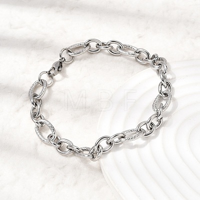 201 Stainless Steel Figaro Chain Bracelets for Men STAS-T077-13P-1