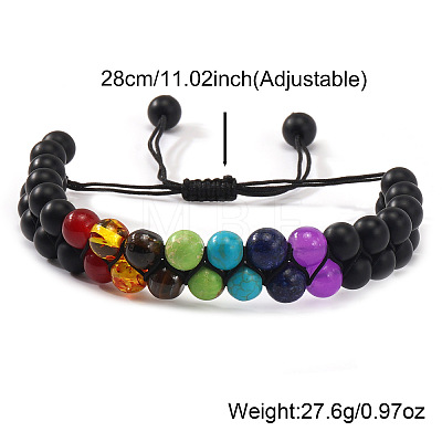 Chakra Round Glass Bead Braided Bracelets ZS1375-1