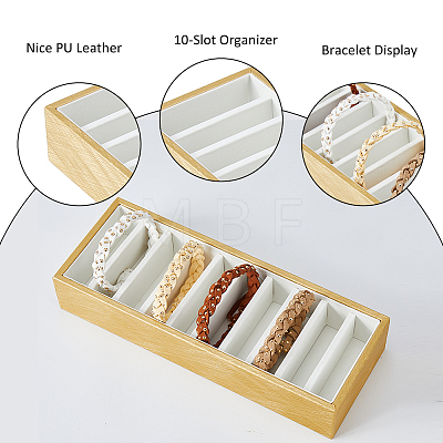 10-Slot PU Leather Bracelet Organizer Trays AJEW-WH0471-128B-1