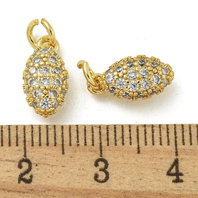 Rack Plating Brass Micro Pave Clear Cubic Zirconia Charms KK-Z067-23G-06-1