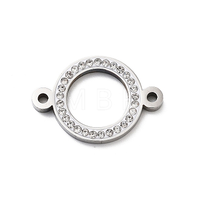 304 Stainless Steel Crystal Rhinestone Connector Charms STAS-Z091-06P-1