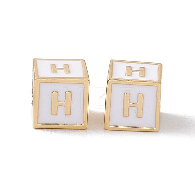 Rack Plating Brass Enamel Beads KK-B060-04G-04H-1