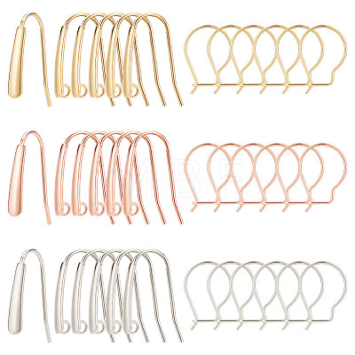 30Pcs 3 Color 304 Stainless Steel Earring Hooks STAS-BC0003-46-1