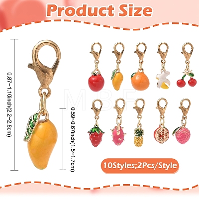 Brass Enamel Pendant Decorations HJEW-YW00573-08-1