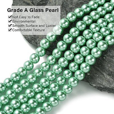 Eco-Friendly Dyed Glass Pearl Beads Strands HY-A008-6mm-RB108-1