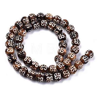 Tibetan Style dZi Beads Strands X-TDZI-R001-02A-1