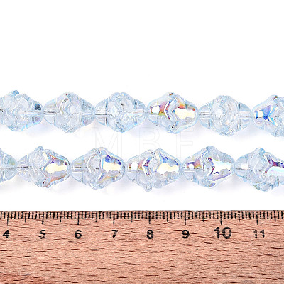 Electroplate Transparent Glass Beads Strands EGLA-N020-03G-1