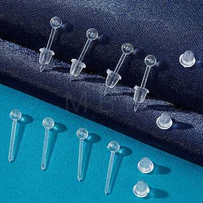 SOFPLATE 500Pcs Eco-Friendly Plastic Stud Earring Findings KY-SP0001-01A-1