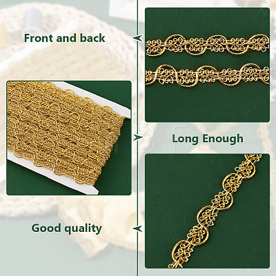 13.5M Polyester Braided Lace Trim OCOR-WH0308-500-1