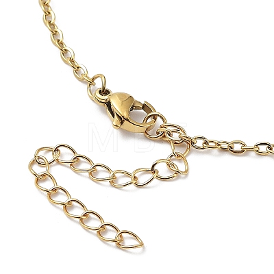 Ion Plating(IP) 304 Stainless Steel Mushroom Link Chain Necklace NJEW-K249-03G-1