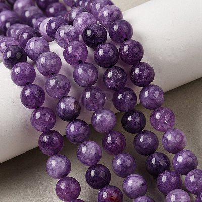 Natural White Jade Beads Strands G-H348-8mm-05-1