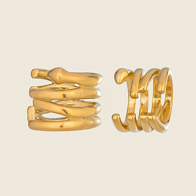 Vintage Multilayer C-Shaped 304 Stainless Steel Cuff Earrings GA4213-1
