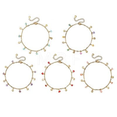 Ocean Natural Shell Chip and 304 Stainless Steel Shell Shape Tassel Paperclip Chain Necklaces for Women AJEW-AN00810-1