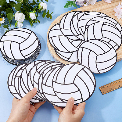 Paper Volleyball Hanging Banners AJEW-WH0752-629-1