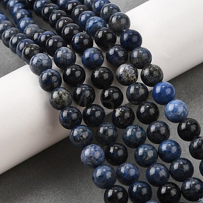Natural Grade AA Dumortierite Quartz Round Bead Strands X-G-P075-43-4mm-1