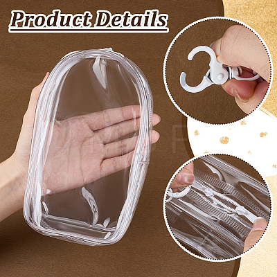 Rectangle Transparent PVC Plastic Storage Zipper Bags ABAG-WH0040-38-1