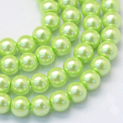 Baking Painted Pearlized Glass Pearl Round Bead Strands HY-Q003-6mm-07-1