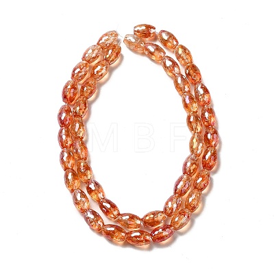 Electroplate Transparent Glass Beads Strand GLAA-G088-06D-1