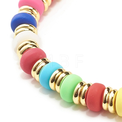 Candy Color Polymer Clay Beads Stretch Bracelet for Girl Women BJEW-JB07190-1