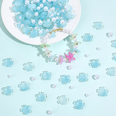 120Pcs Acrylic Bead Caps OACR-PA0002-13B-1