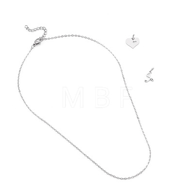 1Pc 304 Stainless Steel Cable Chain Necklaces NJEW-TA0001-24R-1