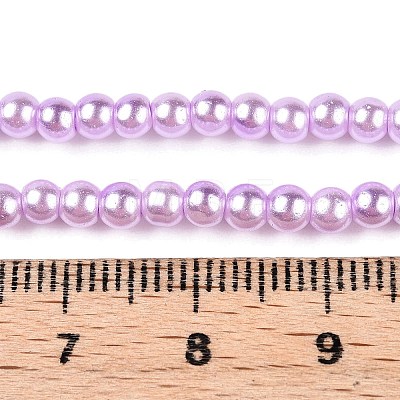 Baking Paint Pearlized Glass Pearl Round Bead Strands HY-Q003-4mm-47-A-1