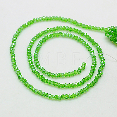 Electroplate Glass Beads Strands X-EGLA-F003-C16-1