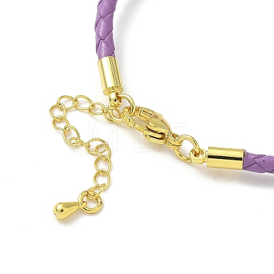 3MM Braided Round Imitation Leather Cord Bracelet Making MAK-S075-01G-Q-1