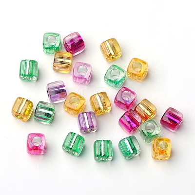 Transparent Acrylic Cube Beads PB78P9520-1