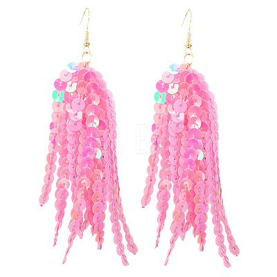 Acrylic & Plastic Glitter Tassel Dangle Earrings FS-WGEB983-06-1