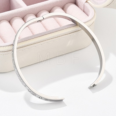 304 Stainless Steel Rhinestone Bangles for Women BJEW-Z092-13P-1