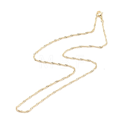 Brass Singapore Chains Necklace for Women NJEW-P265-07G-1