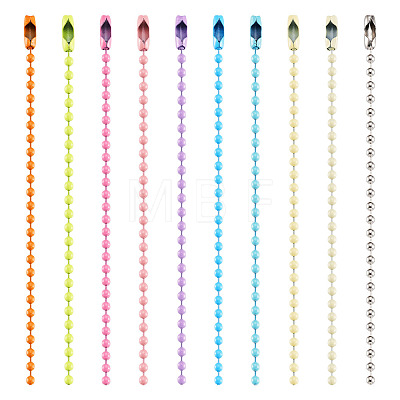 200Pcs 10 Colors Iron Ball Chain CH-TA0001-07-1
