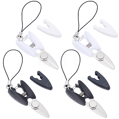 6Pcs 2 Colors Mini Stainless Steel Scissors AJEW-SP0006-27-1
