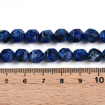 Dyed Natural Sesame Jasper Beads Strands G-T139-8mm-47G-1