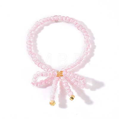 Sweet Bowknot High Quality Glass Seed Bead Handmade Fashion Ring for Women DB6588-1-1