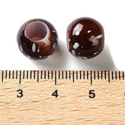 Spray Painted ABS Plastic European Beads KY-G033-01B-12-1